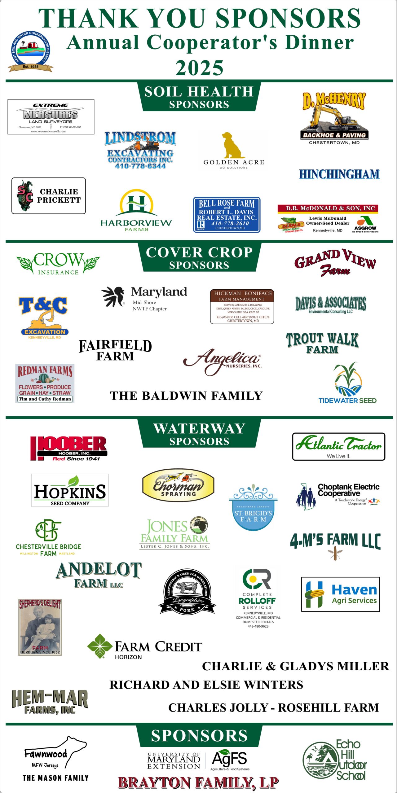 2026 cooperators dinner sponsorship board